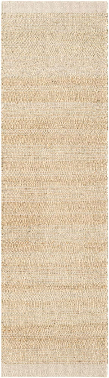 Ivory and White 2' 7 x 10' Lariat Runner Area Rug All Natural Jute & Wool With Cotton Backing Premium Carpet for Living Rooms, Dining, Office for Sale at Rug Engine