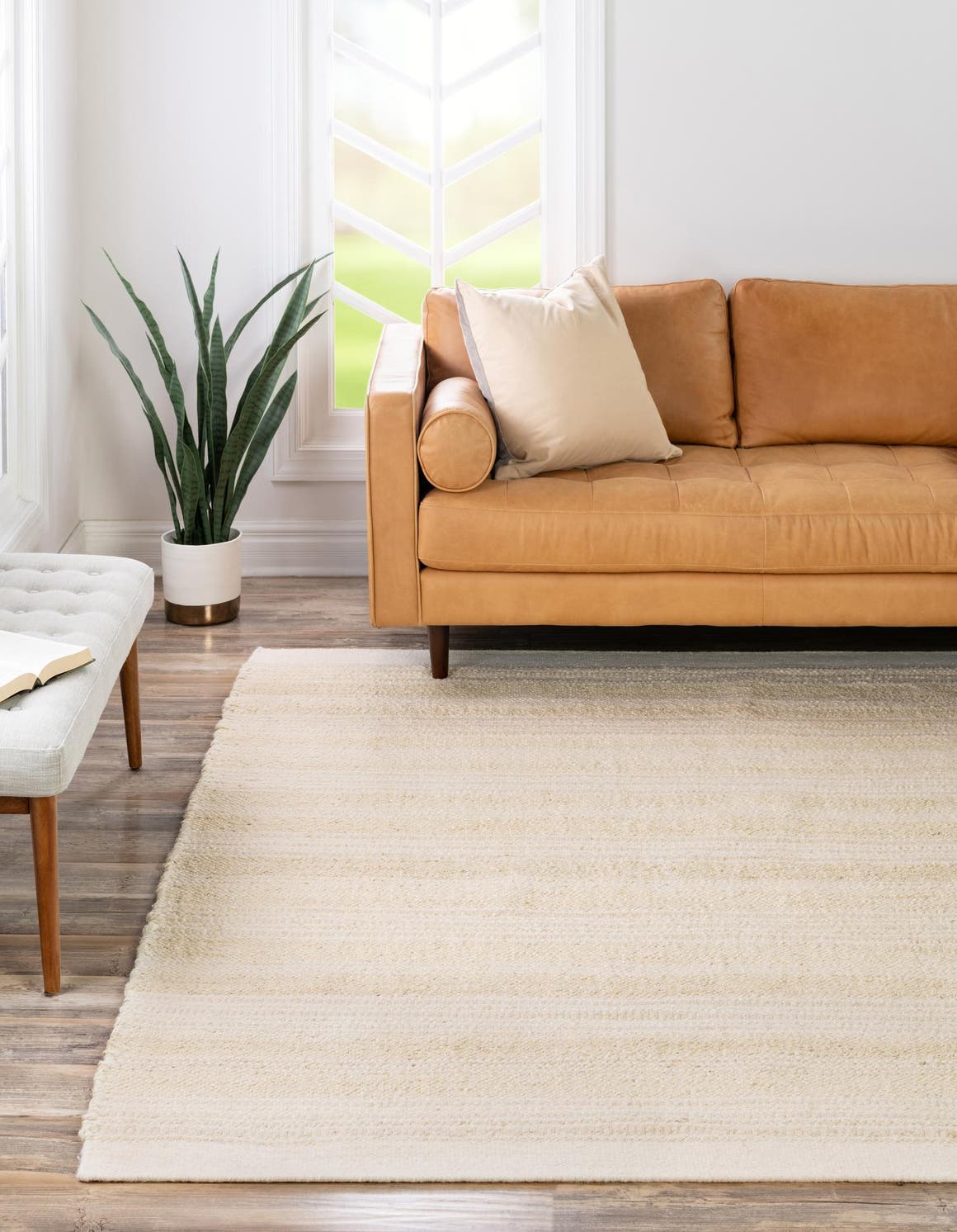 Ivory and White 10' x 10' Lariat Square Area Rug All Natural Jute & Wool With Cotton Backing Premium Carpet for Living Rooms, Dining, Office for Sale at Rug Engine