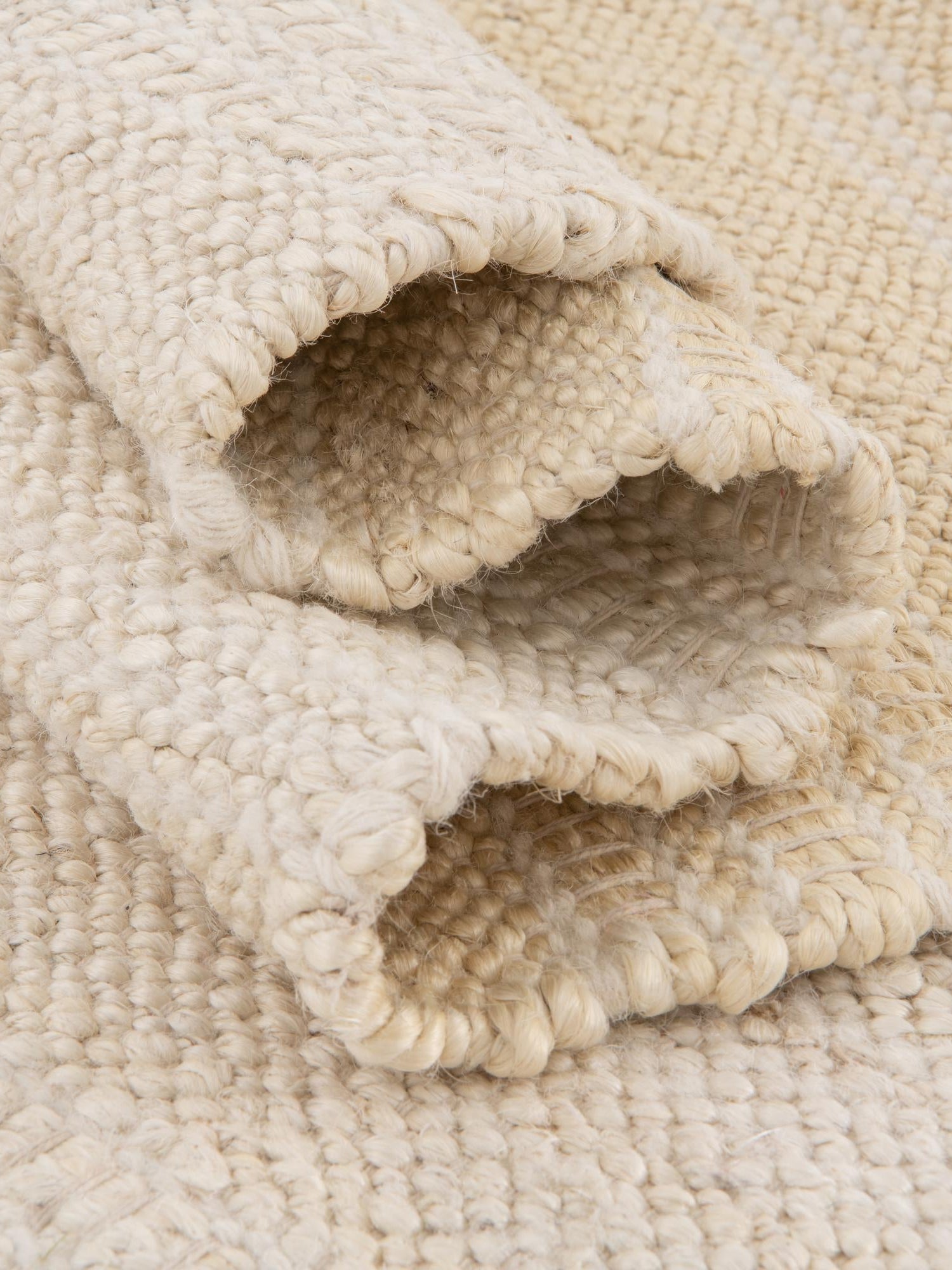 Ivory and White 10' x 10' Lariat Square Area Rug All Natural Jute & Wool With Cotton Backing Premium Carpet for Living Rooms, Dining, Office for Sale at Rug Engine