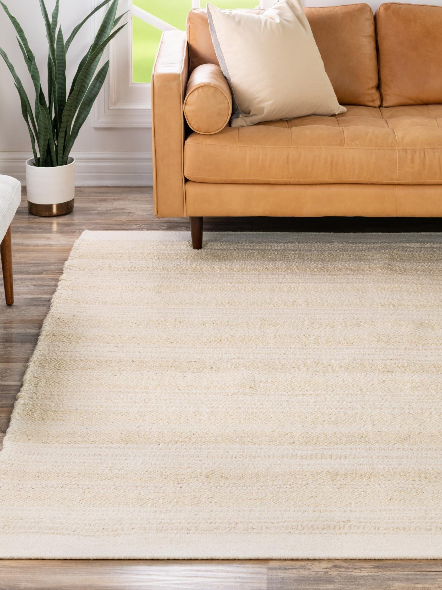 Ivory and White 10' x 10' Lariat Square Area Rug All Natural Jute & Wool With Cotton Backing Premium Carpet for Living Rooms, Dining, Office for Sale at Rug Engine