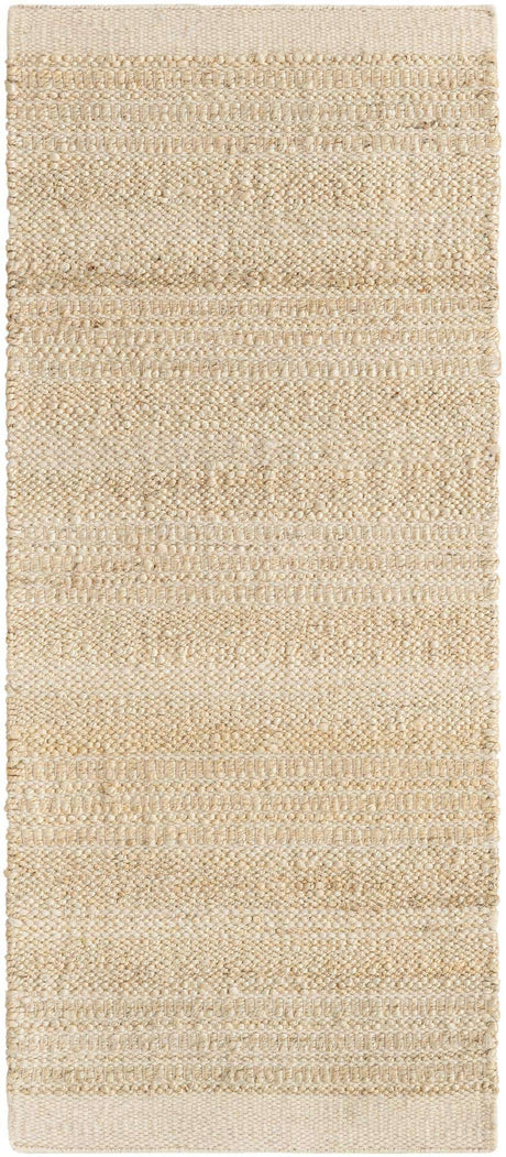 Ivory and White 2' x 5' 1 Lariat Runner Area Rug All Natural Jute & Wool With Cotton Backing Premium Carpet for Living Rooms, Dining, Office for Sale at Rug Engine