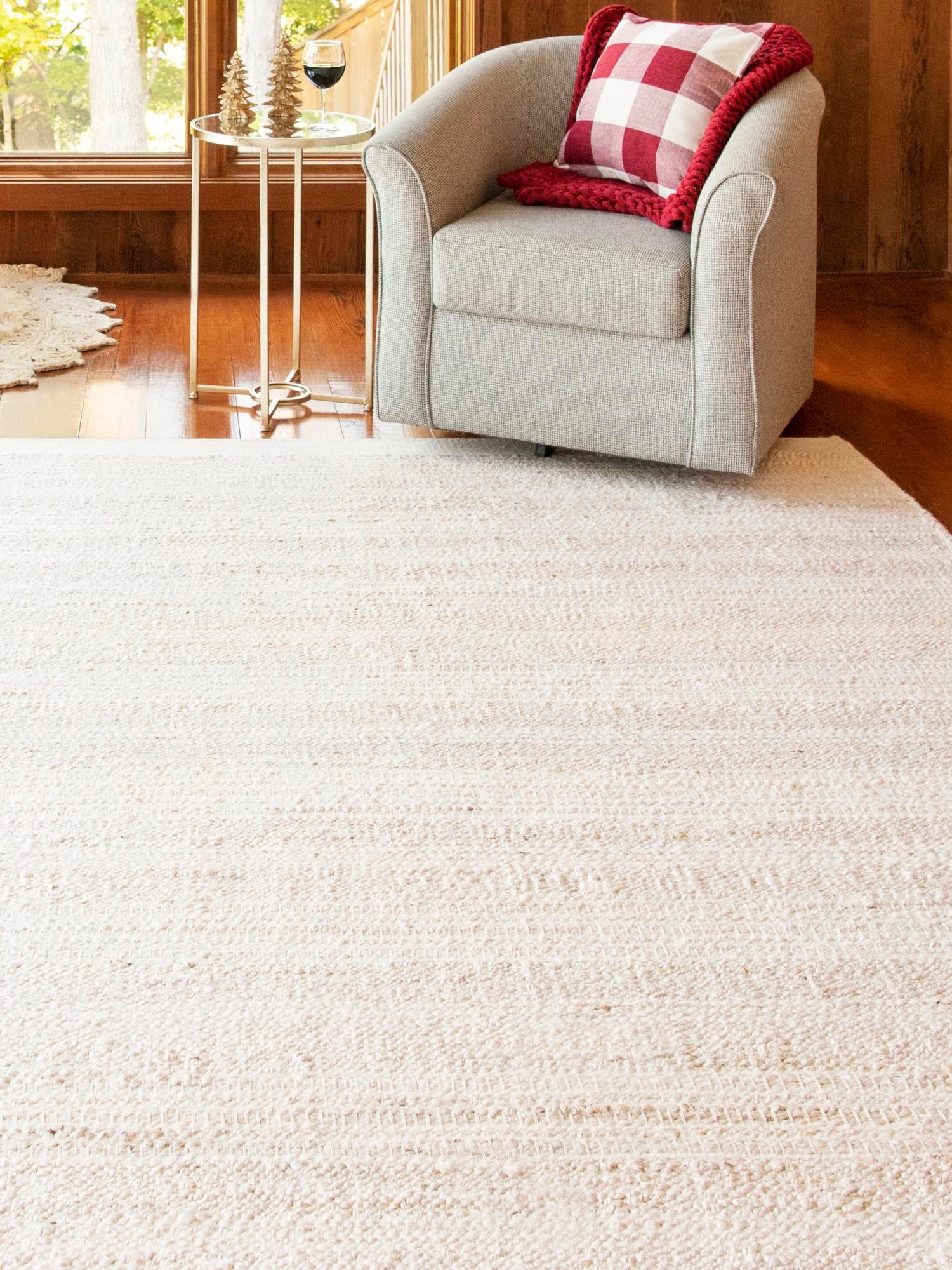 Ivory and White 2' 2 x 3' 1 Lariat Rectangle Area Rug All Natural Jute & Wool With Cotton Backing Premium Carpet for Living Rooms, Dining, Office for Sale at Rug Engine