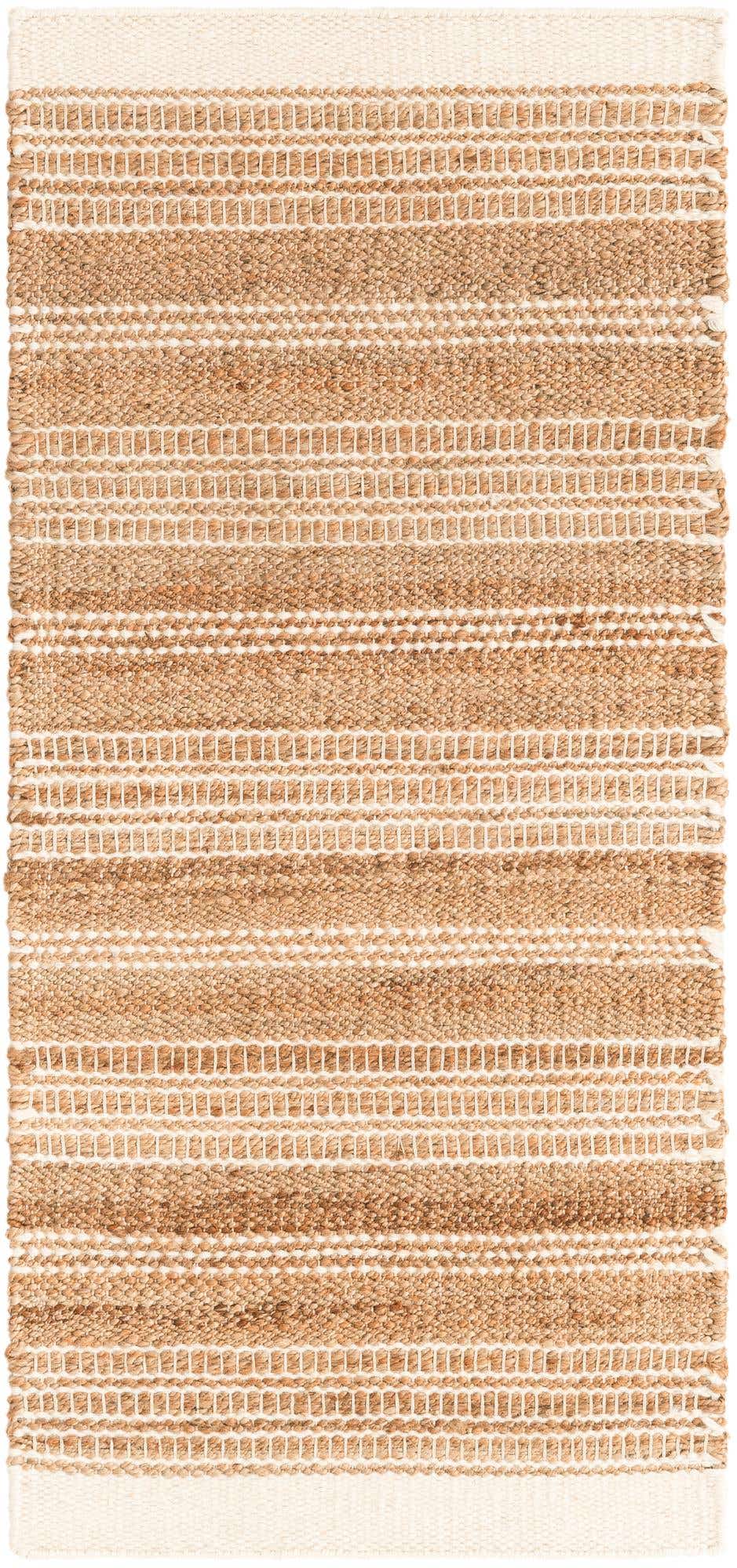Natural 2' x 5' 1 Lariat Runner Area Rug All Natural Jute & Wool With Cotton Backing Premium Carpet for Living Rooms, Dining, Office for Sale at Rug Engine