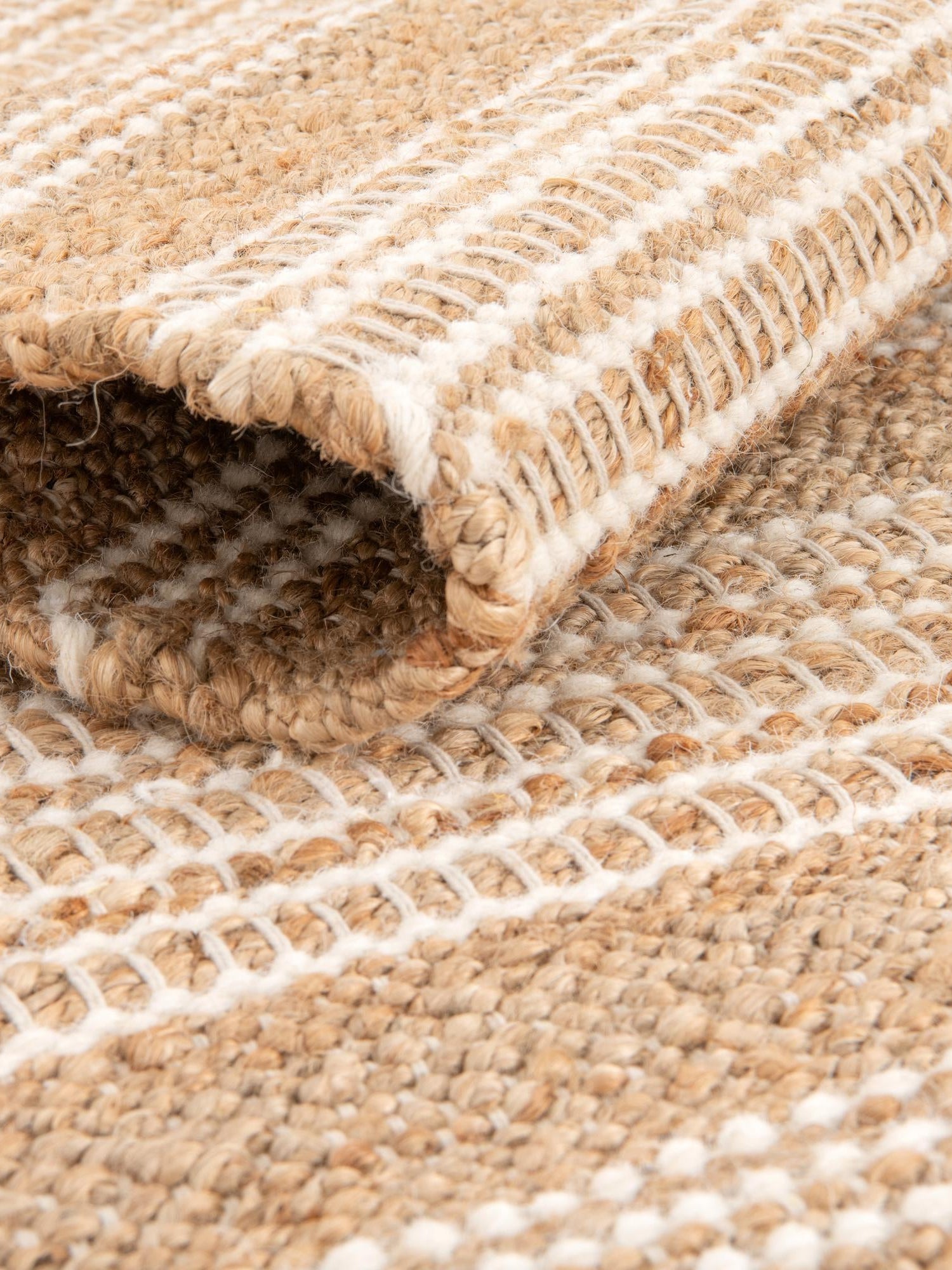 Natural 4' 1 x 6' 1 Lariat Rectangle Area Rug All Natural Jute & Wool With Cotton Backing Premium Carpet for Living Rooms, Dining, Office for Sale at Rug Engine