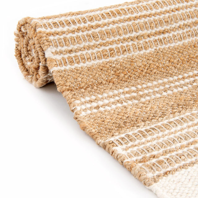 Natural 9' x 12' Lariat Rectangle Area Rug All Natural Jute & Wool With Cotton Backing Premium Carpet for Living Rooms, Dining, Office for Sale at Rug Engine