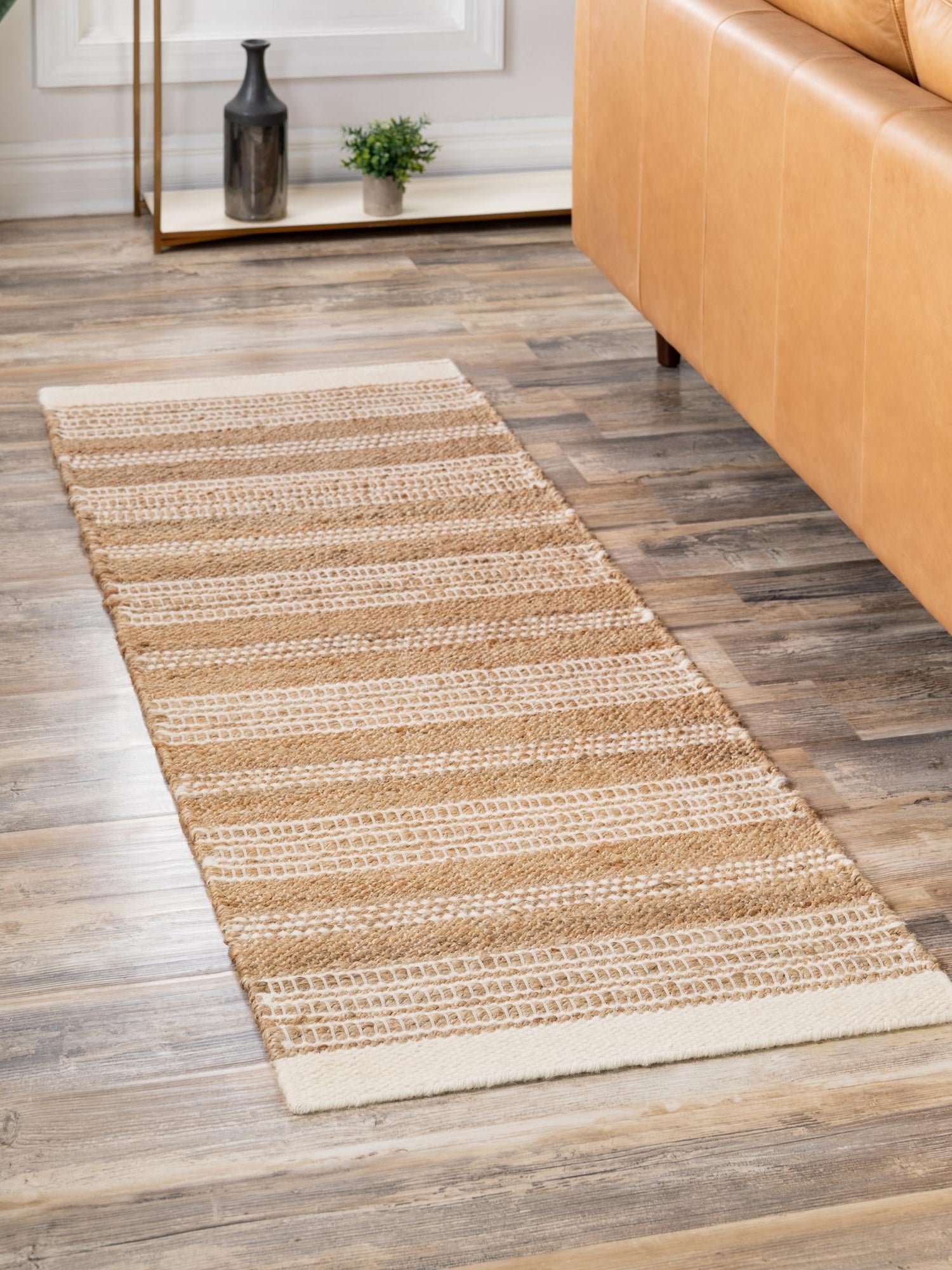 Natural 2' 7 x 10' Lariat Runner Area Rug All Natural Jute & Wool With Cotton Backing Premium Carpet for Living Rooms, Dining, Office for Sale at Rug Engine