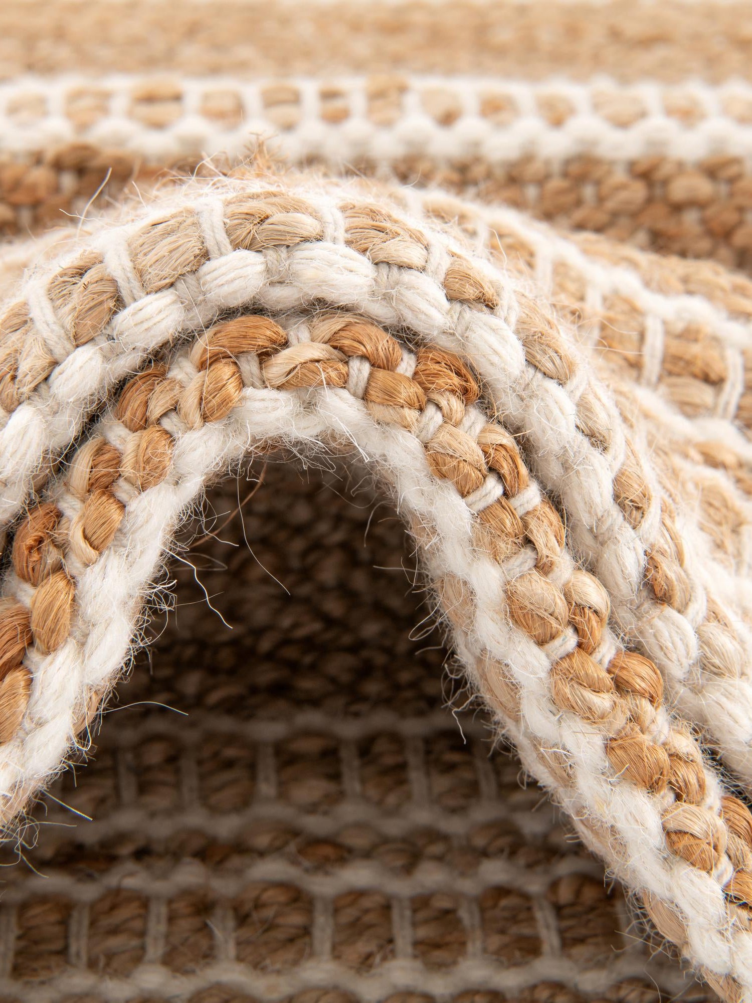 Natural 2' x 5' 1 Lariat Runner Area Rug All Natural Jute & Wool With Cotton Backing Premium Carpet for Living Rooms, Dining, Office for Sale at Rug Engine