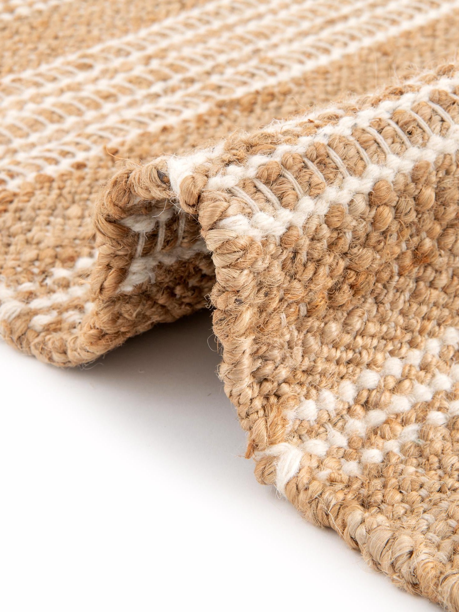 Natural 2' x 6' 1 Lariat Runner Area Rug All Natural Jute & Wool With Cotton Backing Premium Carpet for Living Rooms, Dining, Office for Sale at Rug Engine