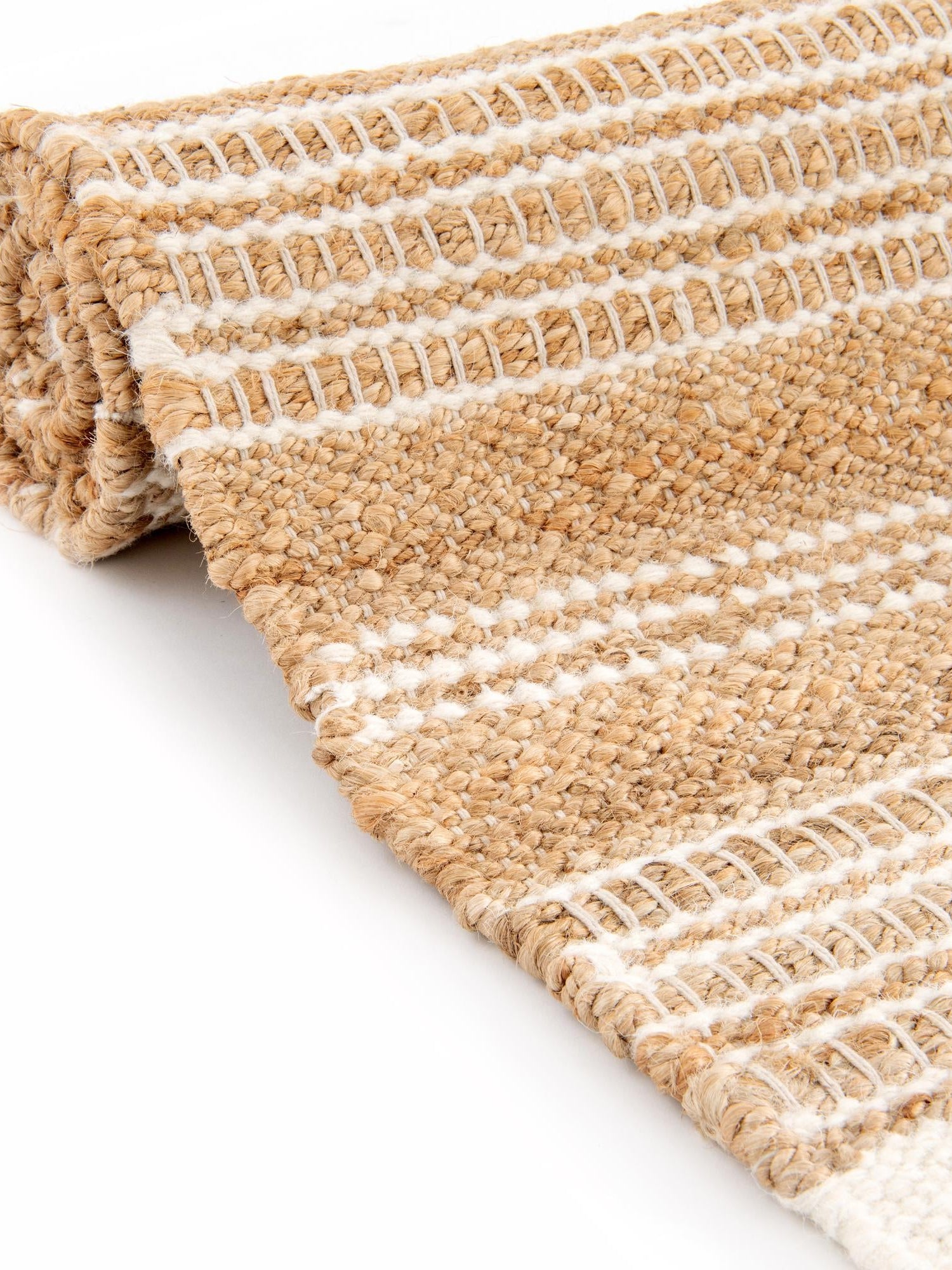 Natural 2' x 6' 1 Lariat Runner Area Rug All Natural Jute & Wool With Cotton Backing Premium Carpet for Living Rooms, Dining, Office for Sale at Rug Engine