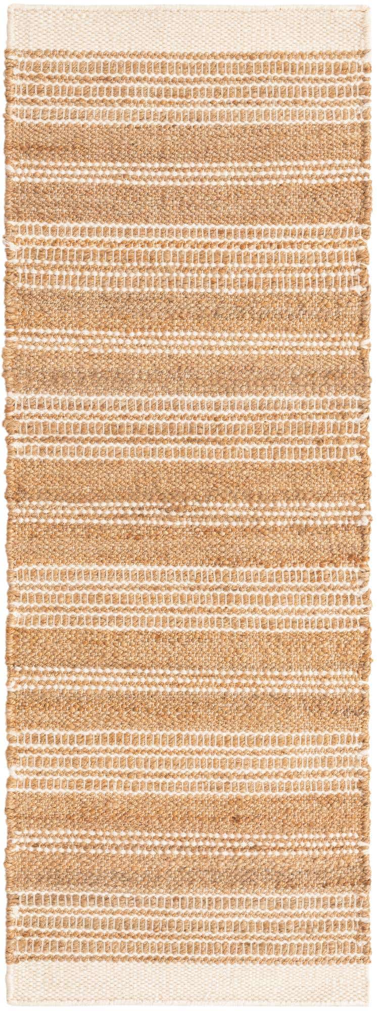 Natural 2' x 6' 1 Lariat Runner Area Rug All Natural Jute & Wool With Cotton Backing Premium Carpet for Living Rooms, Dining, Office for Sale at Rug Engine