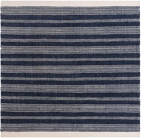 Navy Blue 10' x 10' Lariat Square Area Rug All Natural Jute & Wool With Cotton Backing Premium Carpet for Living Rooms, Dining, Office for Sale at Rug Engine
