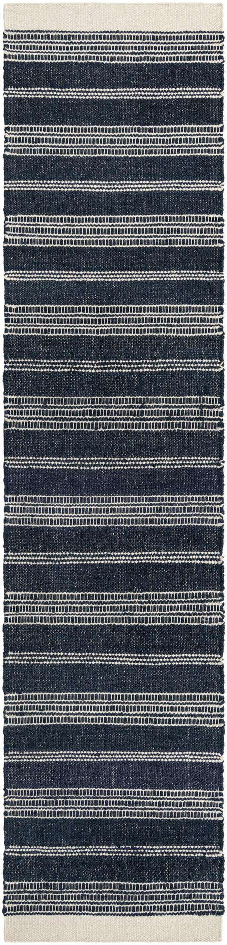 Navy Blue 2' 7 x 12' Lariat Runner Area Rug All Natural Jute & Wool With Cotton Backing Premium Carpet for Living Rooms, Dining, Office for Sale at Rug Engine