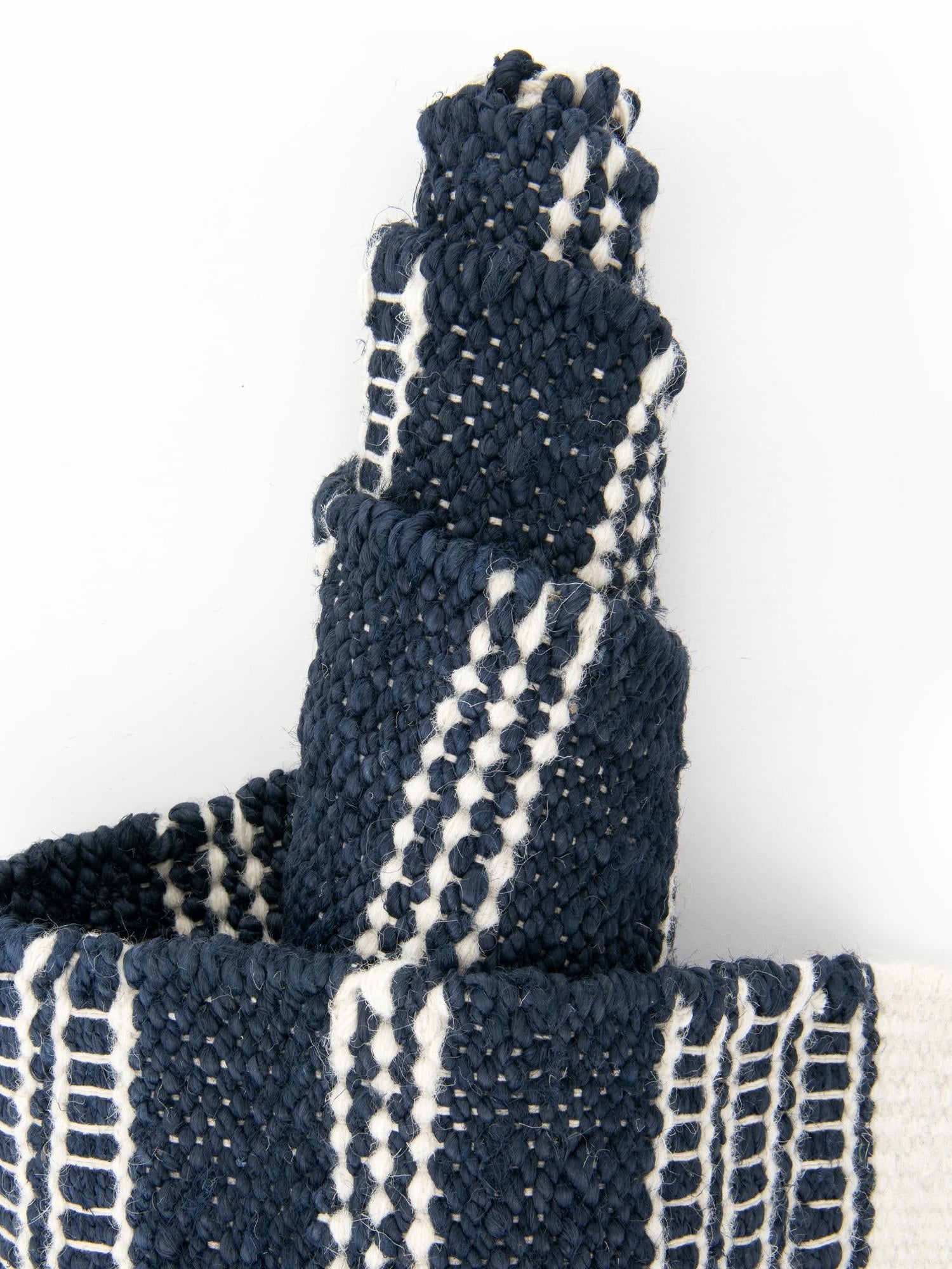 Navy Blue 2' 2 x 3' 1 Lariat Rectangle Area Rug All Natural Jute & Wool With Cotton Backing Premium Carpet for Living Rooms, Dining, Office for Sale at Rug Engine