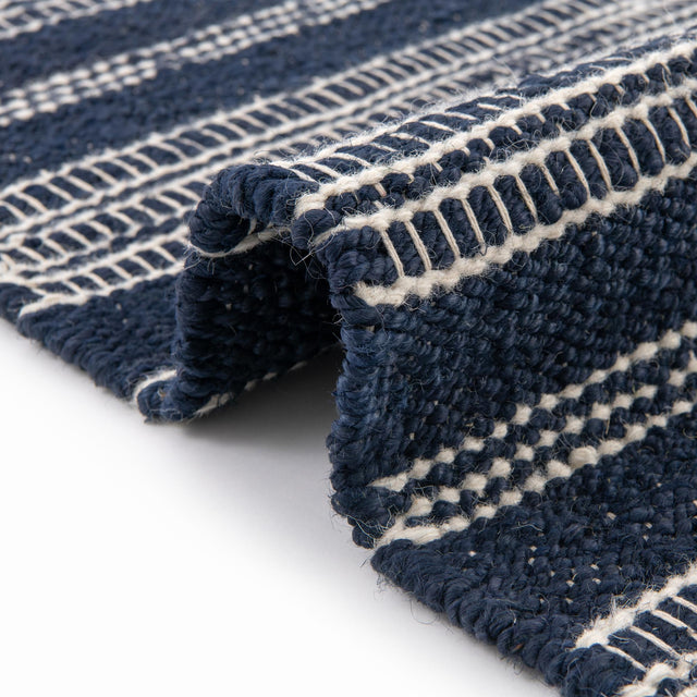 Navy Blue 2' x 6' 1 Lariat Runner Area Rug All Natural Jute & Wool With Cotton Backing Premium Carpet for Living Rooms, Dining, Office for Sale at Rug Engine