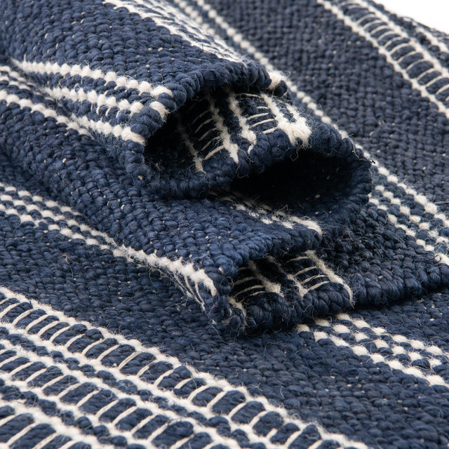 Navy Blue 2' x 5' 1 Lariat Runner Area Rug All Natural Jute & Wool With Cotton Backing Premium Carpet for Living Rooms, Dining, Office for Sale at Rug Engine