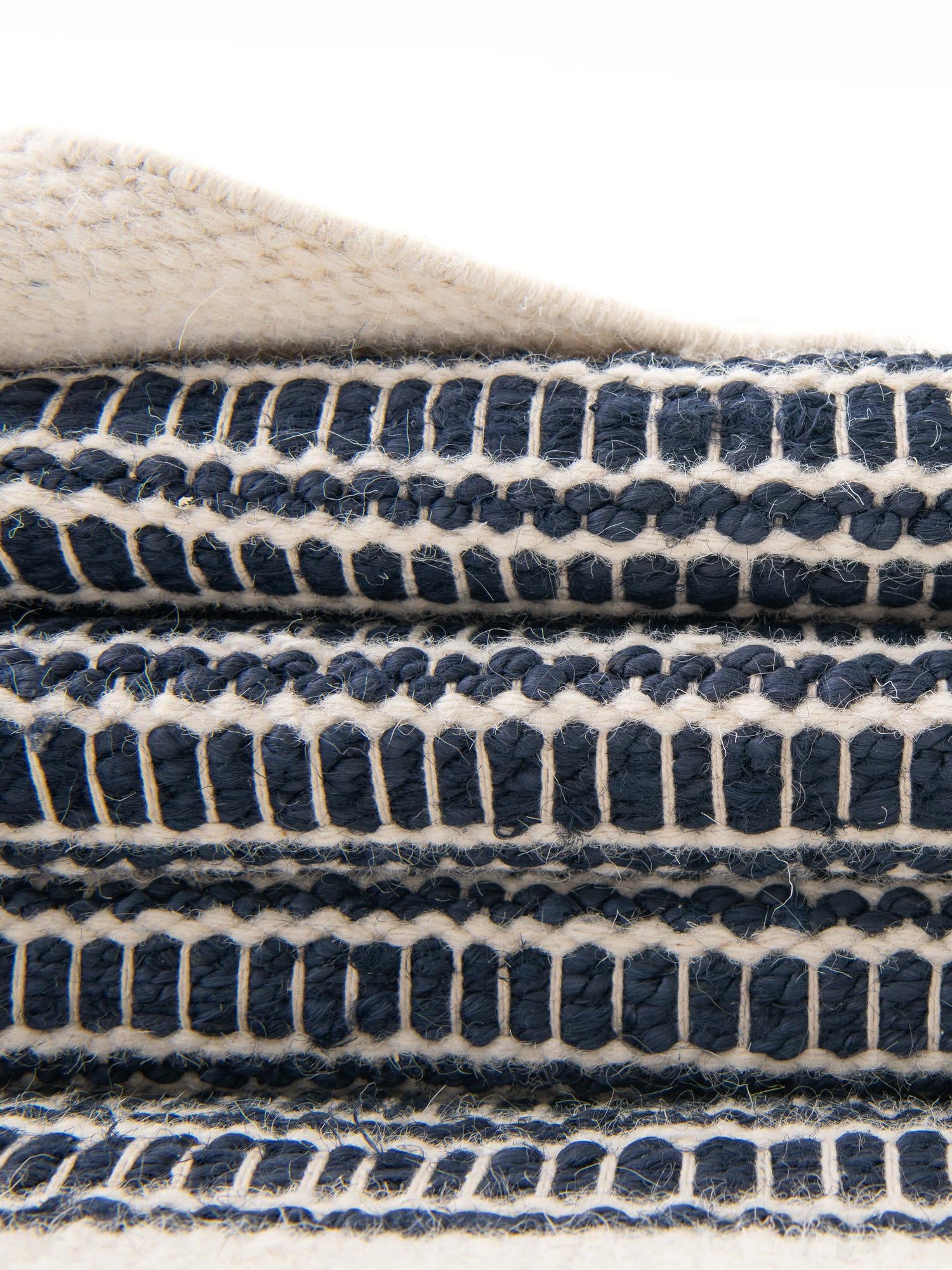 Navy Blue 2' x 5' 1 Lariat Runner Area Rug All Natural Jute & Wool With Cotton Backing Premium Carpet for Living Rooms, Dining, Office for Sale at Rug Engine