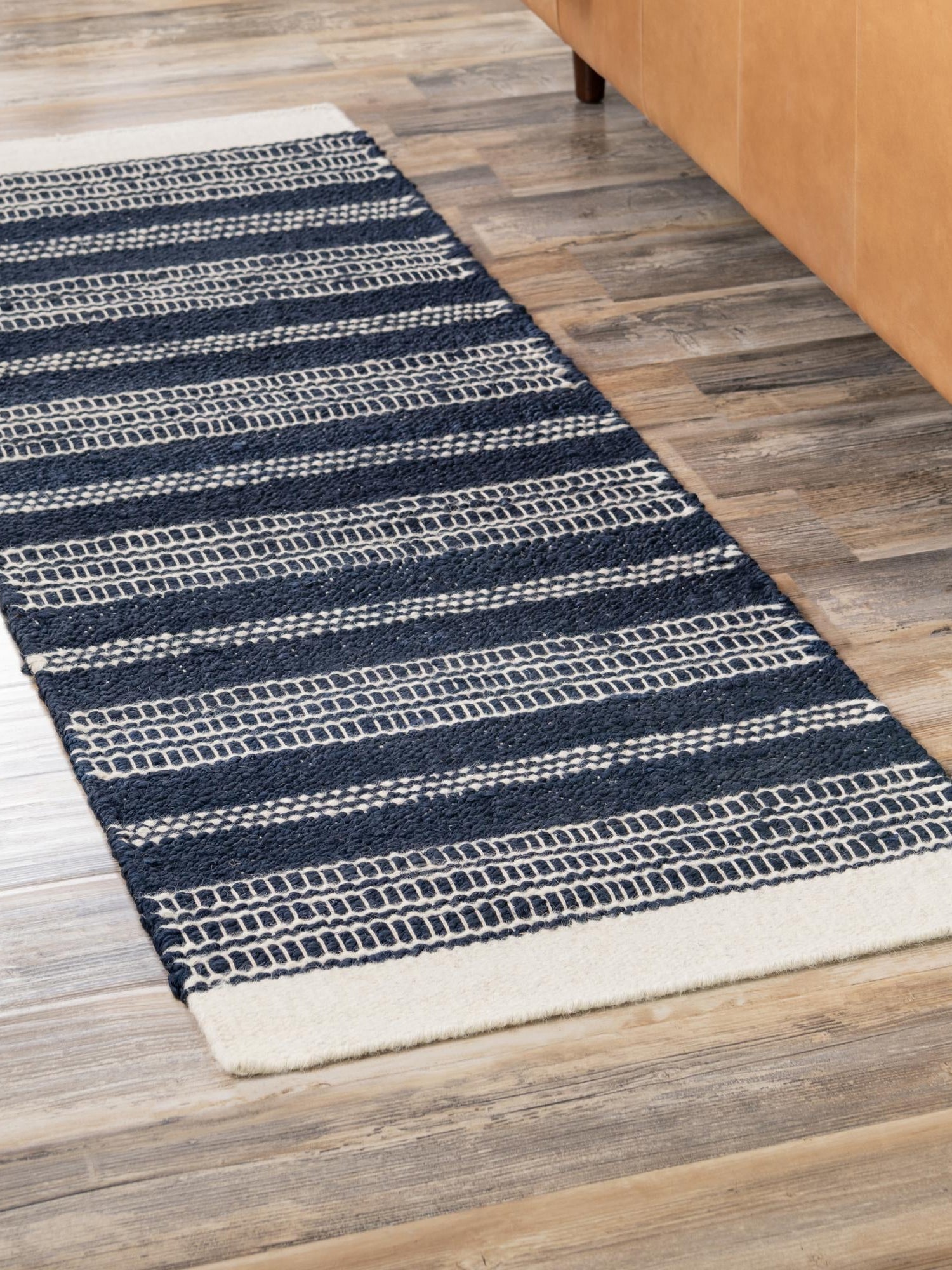 Navy Blue 2' x 5' 1 Lariat Runner Area Rug All Natural Jute & Wool With Cotton Backing Premium Carpet for Living Rooms, Dining, Office for Sale at Rug Engine