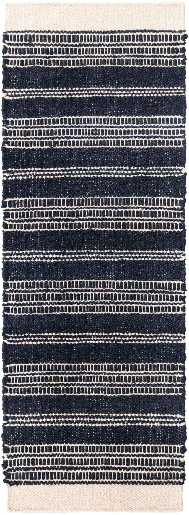 Navy Blue 2' x 6' 1 Lariat Runner Area Rug All Natural Jute & Wool With Cotton Backing Premium Carpet for Living Rooms, Dining, Office for Sale at Rug Engine