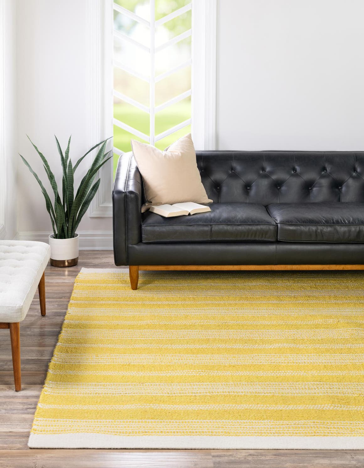 Sunshine Yellow 10' x 10' Lariat Square Area Rug All Natural Jute & Wool With Cotton Backing Premium Carpet for Living Rooms, Dining, Office for Sale at Rug Engine