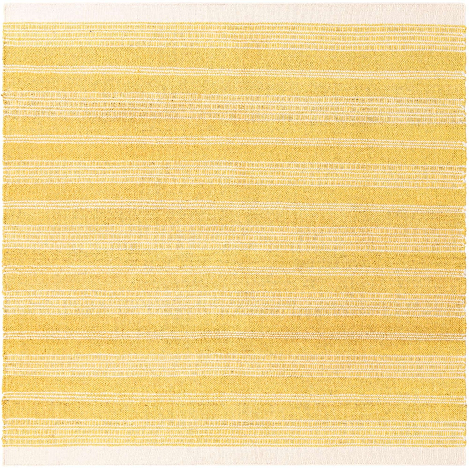 Sunshine Yellow 10' x 10' Lariat Square Area Rug All Natural Jute & Wool With Cotton Backing Premium Carpet for Living Rooms, Dining, Office for Sale at Rug Engine
