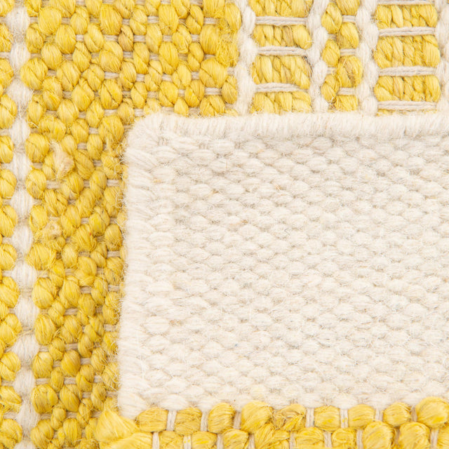 Sunshine Yellow 4' 1 x 6' 1 Lariat Rectangle Area Rug All Natural Jute & Wool With Cotton Backing Premium Carpet for Living Rooms, Dining, Office for Sale at Rug Engine