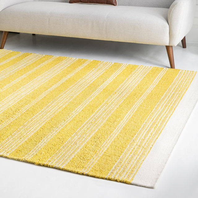 Sunshine Yellow 7' 10 x 10' Lariat Rectangle Area Rug All Natural Jute & Wool With Cotton Backing Premium Carpet for Living Rooms, Dining, Office for Sale at Rug Engine