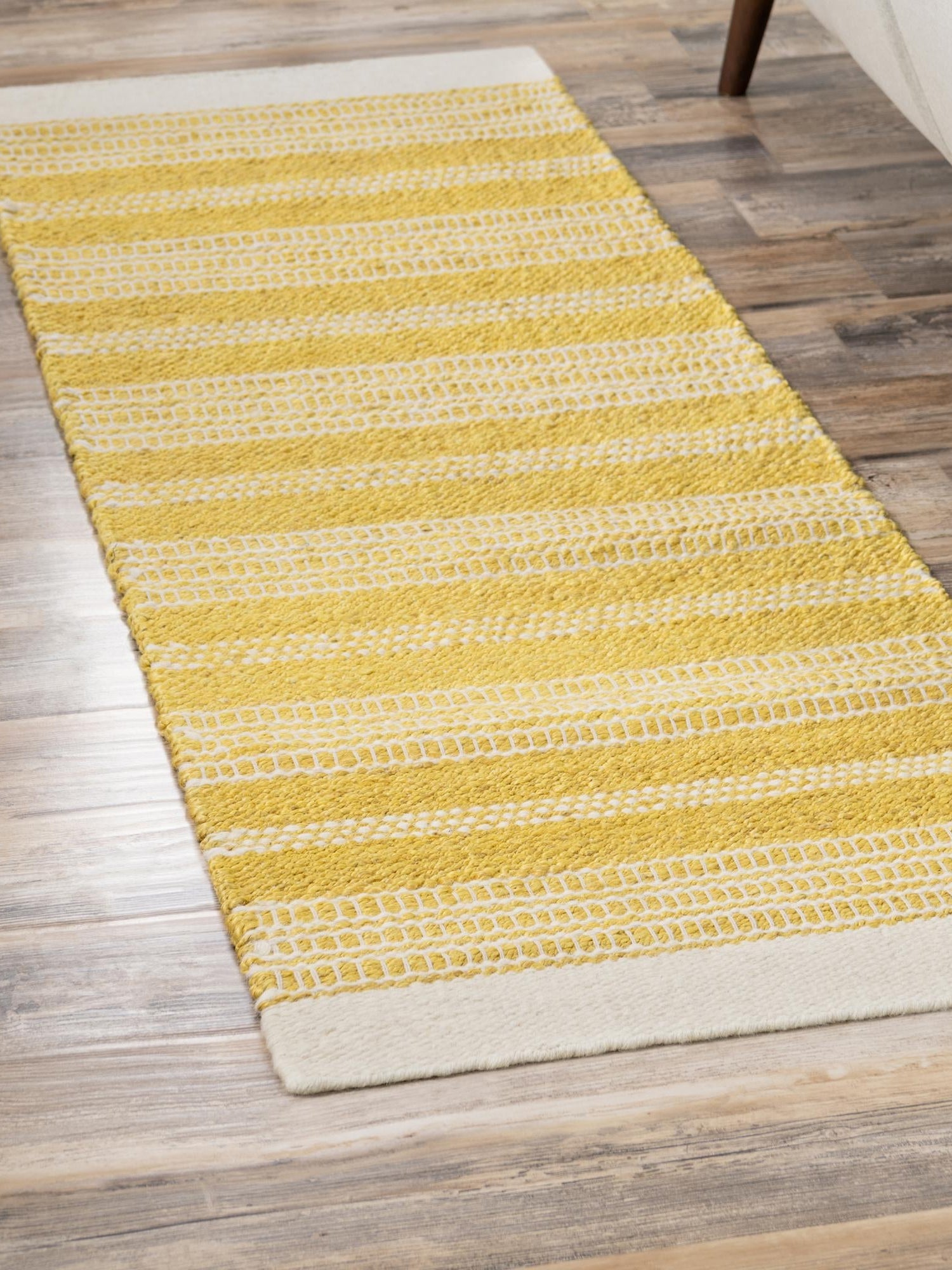 Sunshine Yellow 2' x 5' 1 Lariat Runner Area Rug All Natural Jute & Wool With Cotton Backing Premium Carpet for Living Rooms, Dining, Office for Sale at Rug Engine