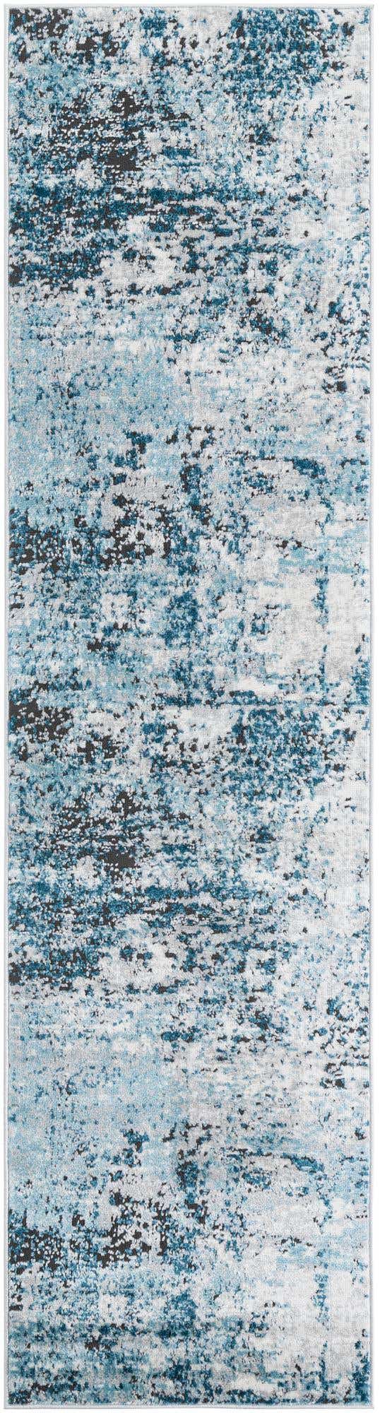 Blue 2' x 8' Leipzig Runner Area Rug 75% Polypropylene & 25% Polyester Modern Contemporary Carpet for Kitchens, Bedroom, Living Room Home Decor for Sale at Rug Engine
