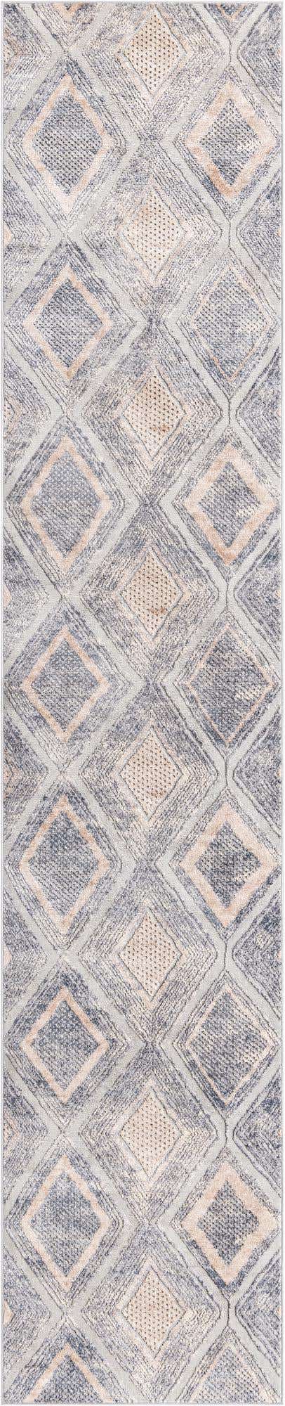 Gray Cream 2' 7 x 13' Caspian Runner Area Rug 60% Polypropylene & 40% Polyester With Cotton Backing Modern Chic Carpet for Home Interior Design Decorating for Sale at Rug Engine
