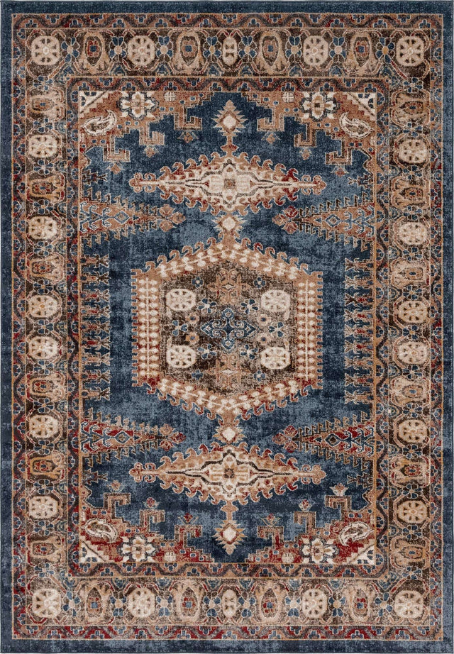 Blue 6' 1 x 9' Utopia Rectangle Area Rug Traditional Vintage Persian Inspired Vivid Color Durable Carpet for Unique Interiors for Sale at Rug Engine