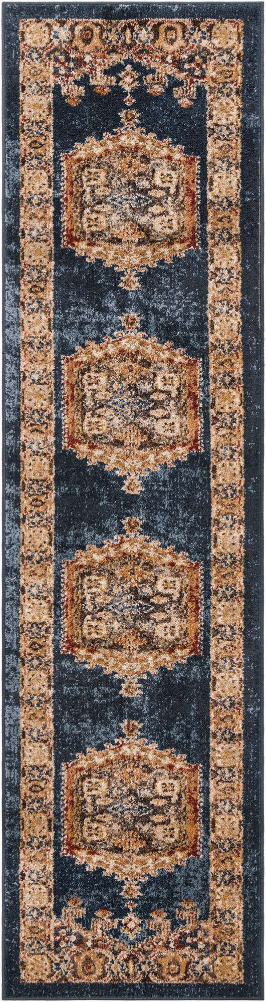 Blue 2' x 8' Utopia Runner Area Rug Traditional Vintage Persian Inspired Vivid Color Durable Carpet for Unique Interiors for Sale at Rug Engine