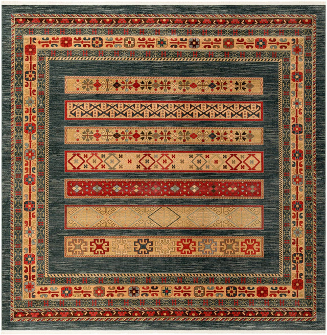 Blue 12' x 12' Fars Square Area Rug 100% Polypropylene Unique Traditional Carpet for Classical Living, Dining Room & Office Spaces for Sale at Rug Engine