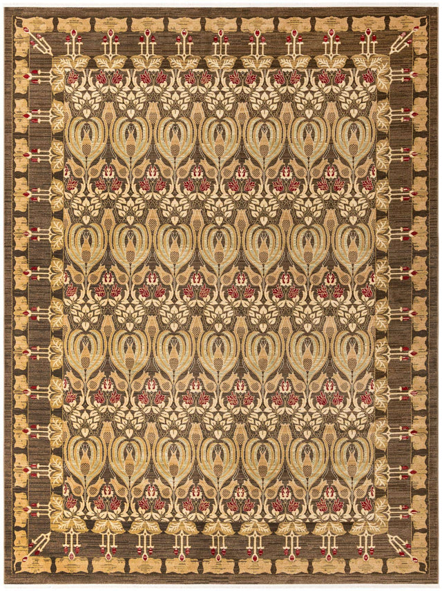 Brown 10' x 13' 1 Edinburgh Rectangle Area Rug 100% Polypropylene Easy Clean With Cotton Backing Traditional Classic Design Carpet for Living, Dining Room, Office for Sale at Rug Engine
