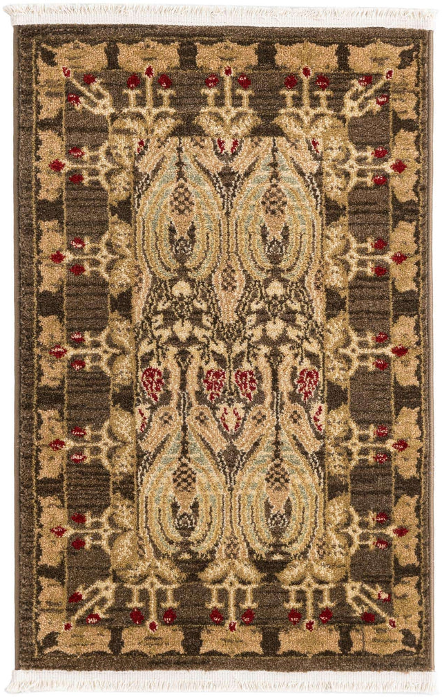 Brown 2' x 3' 1 Edinburgh Rectangle Area Rug 100% Polypropylene Easy Clean With Cotton Backing Traditional Classic Design Carpet for Living, Dining Room, Office for Sale at Rug Engine