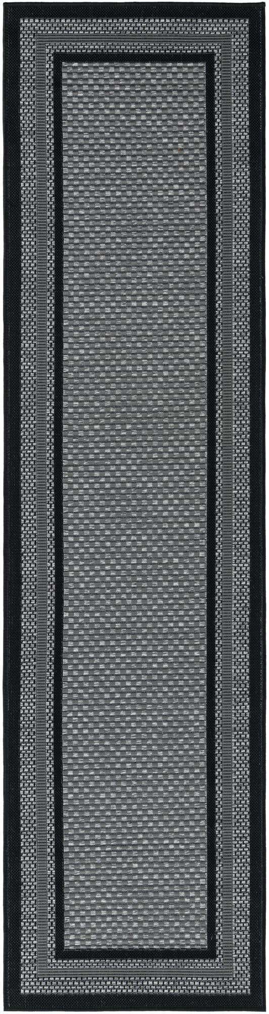 Gray 2' x 8' Outdoor Border Runner Area Rug Weather Resistant for Patio, Deck, Terrace, Balcony, Porch 100% Polypropylene Classic Bordered Carpet for Sale at Rug Engine