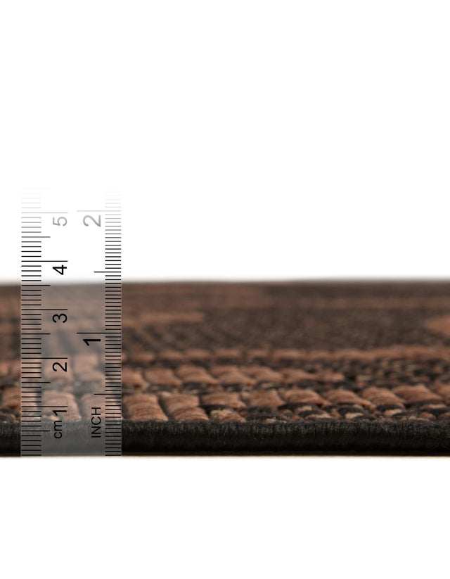 Chocolate Brown 2' x 6' 1 Outdoor Botanical Runner Area Rug Weather Resistant for Patio, Deck, Terrace, Balcony, Porch Polypropylene Garden Floral Tropical Carpet for Sale at Rug Engine