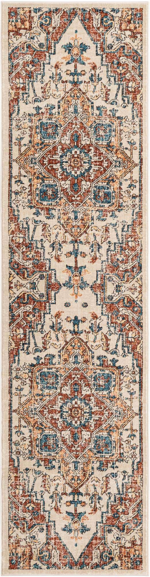 Beige 2' 7 x 10' Oslo Runner Area Rug 100% Polypropylene Traditional Classic Vintage Distressed Carpet for Indoor Home Decor for Sale at Rug Engine