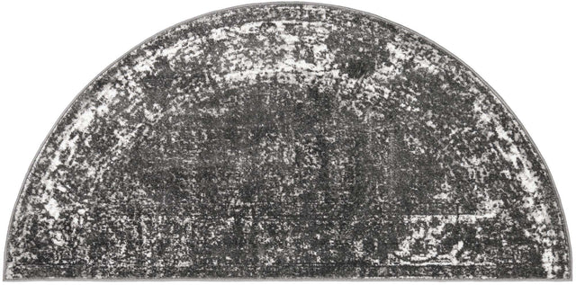 Dark Gray 3' 1 x 6' 1 Sofia Hearth Half-Round Semicircle Area Rug Durable Easy Clean Stain Resistant Unique Carpet for Affordable Interior Home Design for Sale at Rug Engine