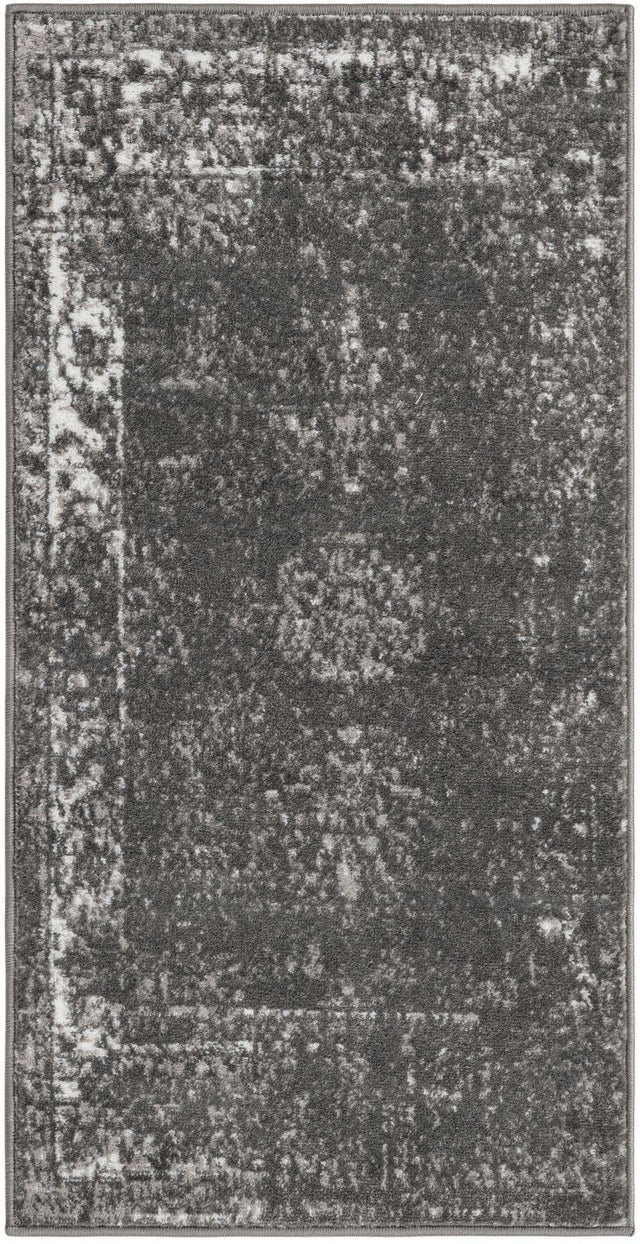 Dark Gray 2' x 4' 1 Sofia Runner Area Rug Durable Easy Clean Stain Resistant Unique Carpet for Affordable Interior Home Design for Sale at Rug Engine