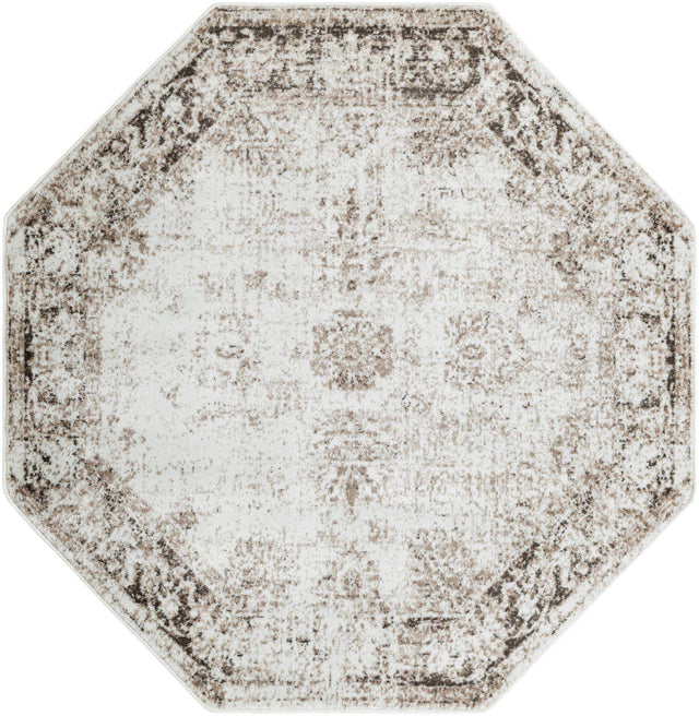 Beige 6' 1 x 6' 1 Sofia Octagon Area Rug Durable Easy Clean Stain Resistant Unique Carpet for Affordable Interior Home Design for Sale at Rug Engine
