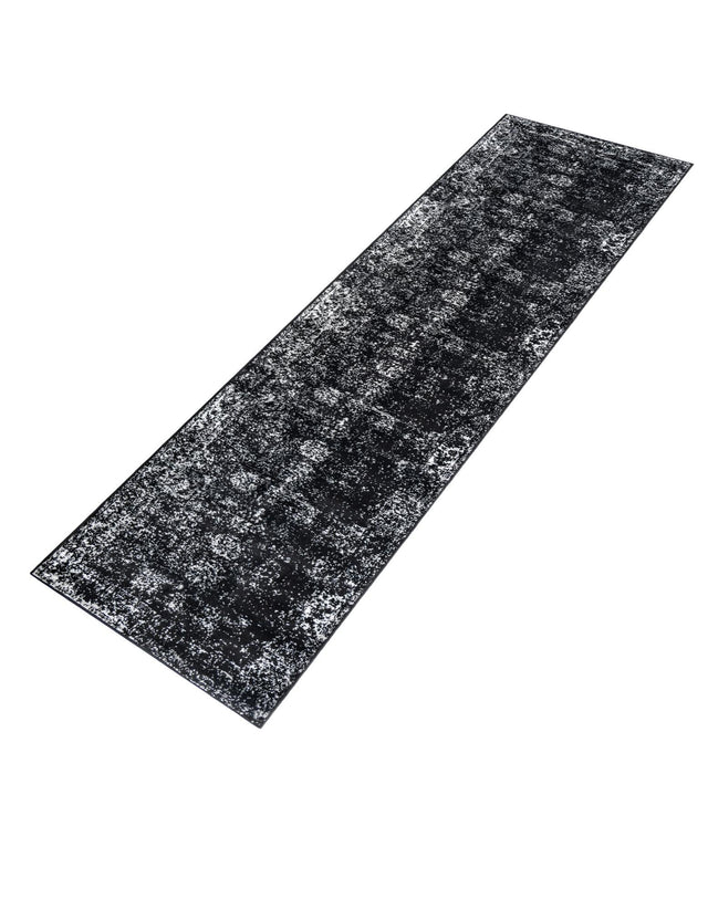 Black 2' 7 x 12' Sofia Runner Area Rug Durable Easy Clean Stain Resistant Unique Carpet for Affordable Interior Home Design for Sale at Rug Engine