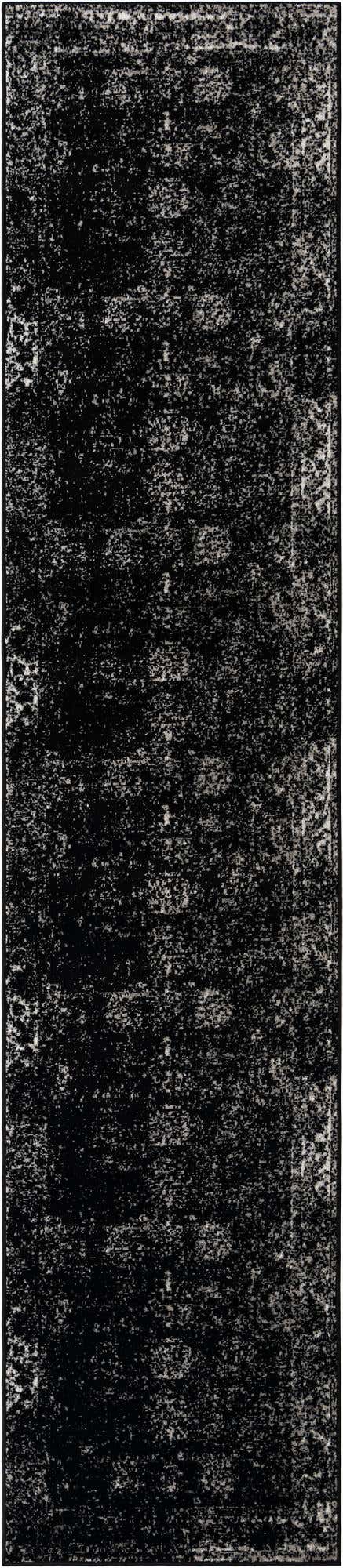 Black 2' 7 x 12' Sofia Runner Area Rug Durable Easy Clean Stain Resistant Unique Carpet for Affordable Interior Home Design for Sale at Rug Engine