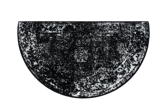 Black 2' 2 x 3' 7 Sofia Hearth Half-Round Semicircle Area Rug Durable Easy Clean Stain Resistant Unique Carpet for Affordable Interior Home Design for Sale at Rug Engine