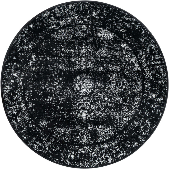 Black 3' 1 x 3' 1 Sofia Round Area Rug Durable Easy Clean Stain Resistant Unique Carpet for Affordable Interior Home Design for Sale at Rug Engine