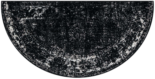 Black 3' 1 x 6' 1 Sofia Hearth Half-Round Semicircle Area Rug Durable Easy Clean Stain Resistant Unique Carpet for Affordable Interior Home Design for Sale at Rug Engine