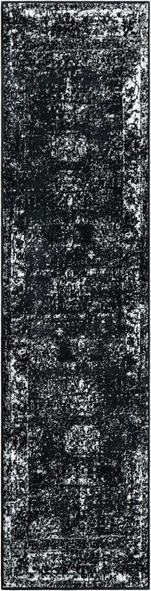 Black 2' x 8' Sofia Runner Area Rug Durable Easy Clean Stain Resistant Unique Carpet for Affordable Interior Home Design for Sale at Rug Engine