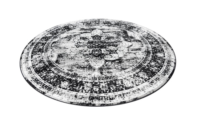 Black 10' x 10' Sofia Round Area Rug Durable Easy Clean Stain Resistant Unique Carpet for Affordable Interior Home Design for Sale at Rug Engine