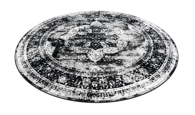 Black 10' x 10' Sofia Round Area Rug Durable Easy Clean Stain Resistant Unique Carpet for Affordable Interior Home Design for Sale at Rug Engine