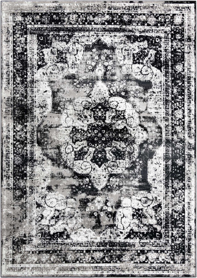 Black 10' x 14' 1 Sofia Rectangle Area Rug Durable Easy Clean Stain Resistant Unique Carpet for Affordable Interior Home Design for Sale at Rug Engine