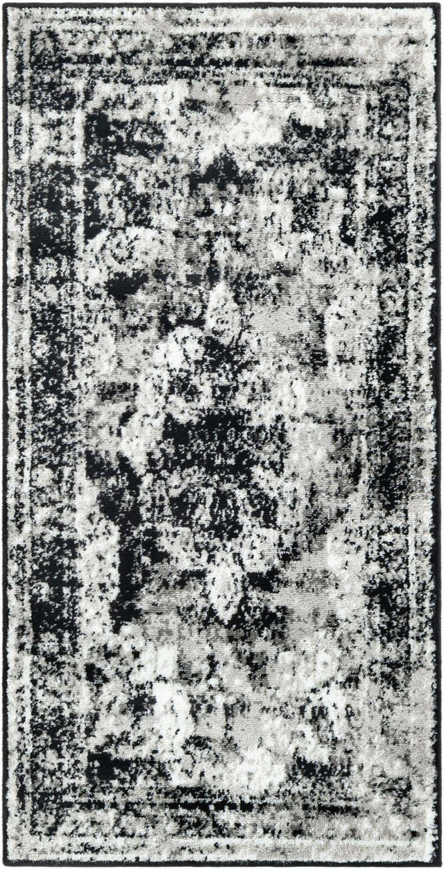 Black 2' x 4' 1 Sofia Runner Area Rug Durable Easy Clean Stain Resistant Unique Carpet for Affordable Interior Home Design for Sale at Rug Engine